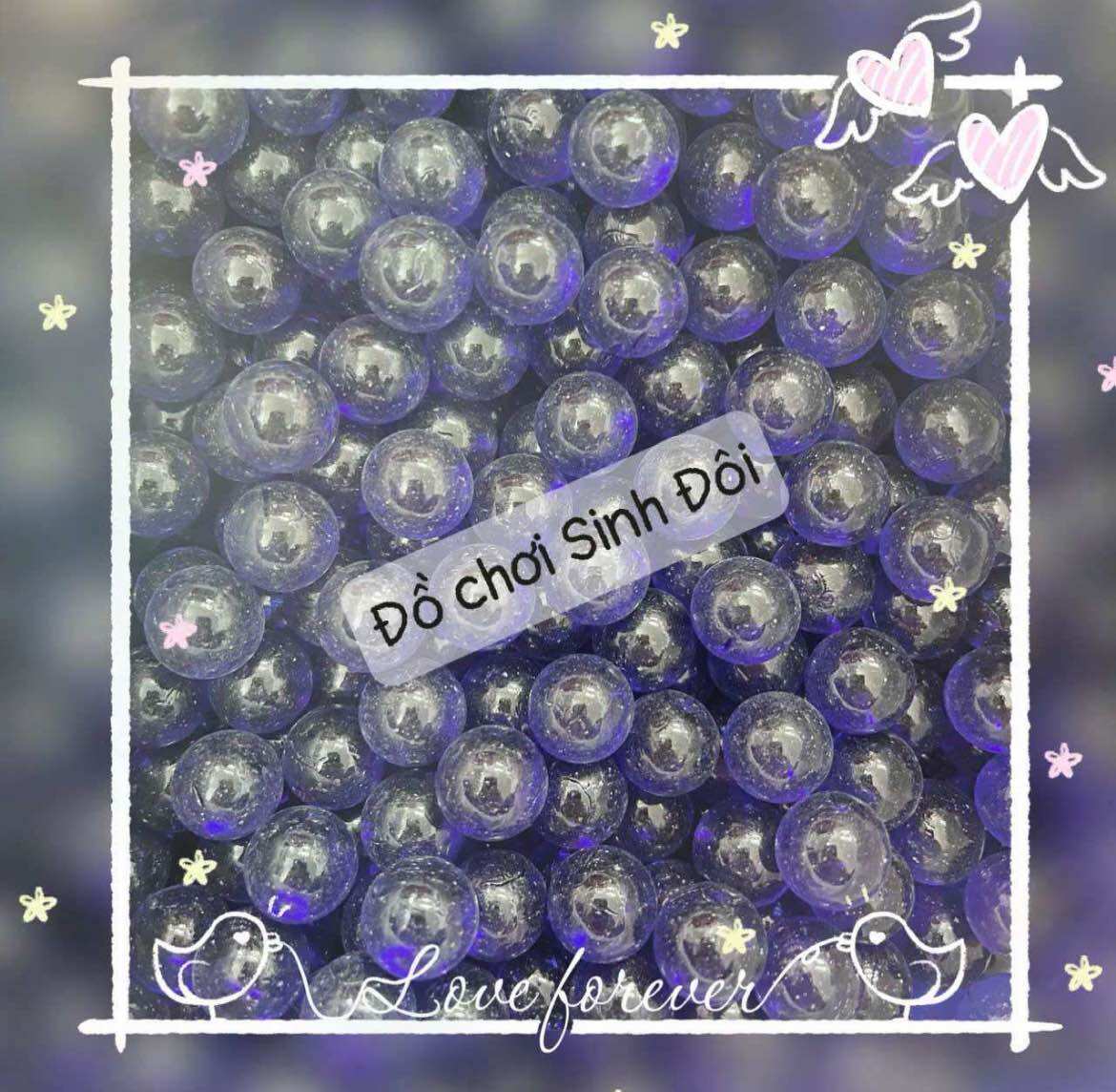 210 viên bi thuỷ tinh màu xanh dương trong  nhỏ 16mm - bi ve truyền thống - bi trang trí cây cảnh và hồ cá
