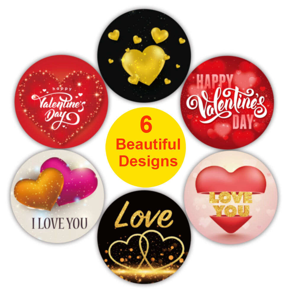Cuộn 500 tem Sticker  Valentine in màu tự dính 2.5cm