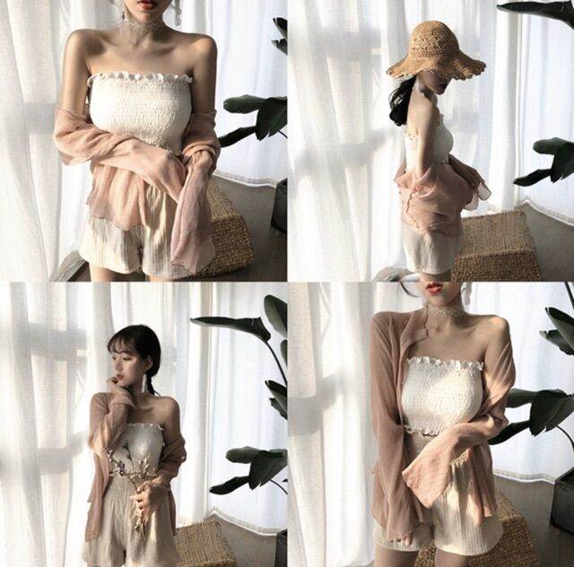 [HCM]ÁO ỐNG NHÚN THUN CROPTOP