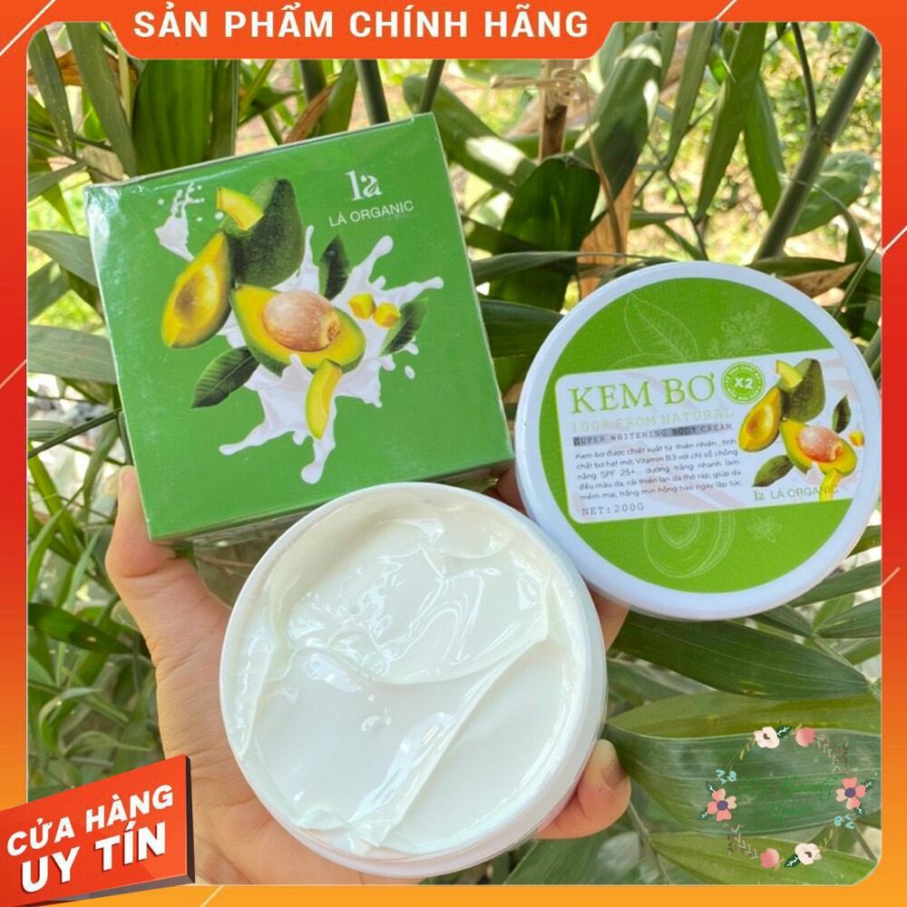 Kem body bơ lá organic siêu dưỡng trắng
