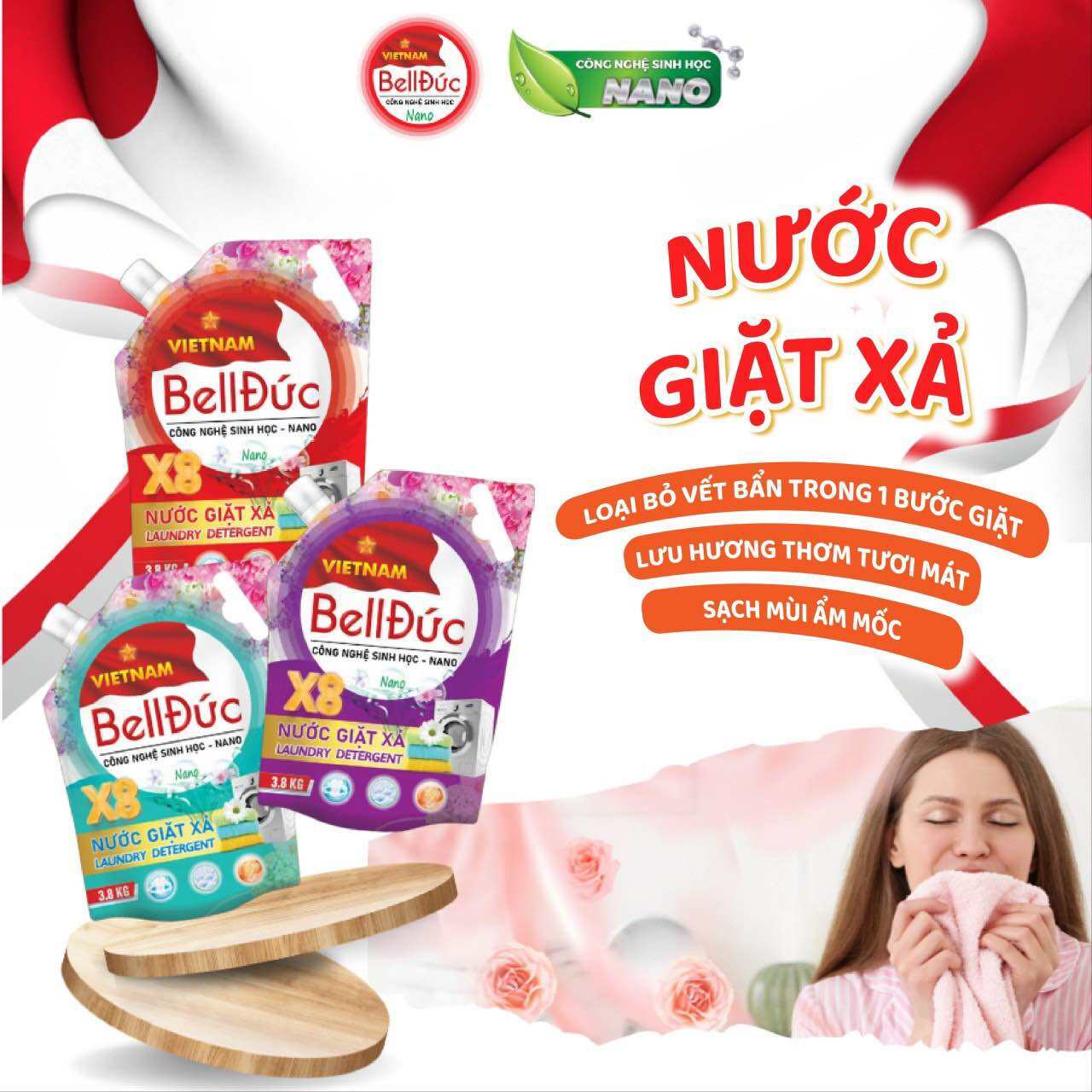 NƯỚC GIẶT BELL ĐỨC 3.8KG VÀ 2KG5 CHÍNH HÃNG Túi nước giặt Bell Đức ( Bao bì mới)