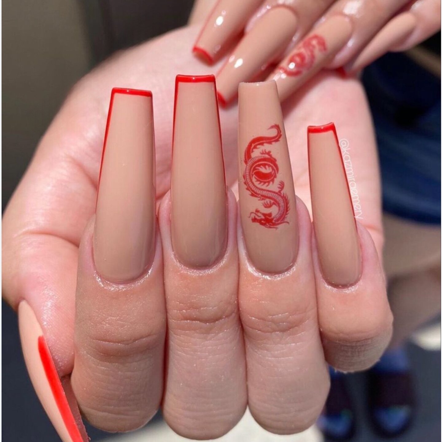 Sticker dán móng trang trí nail mẫu Rồng rắn