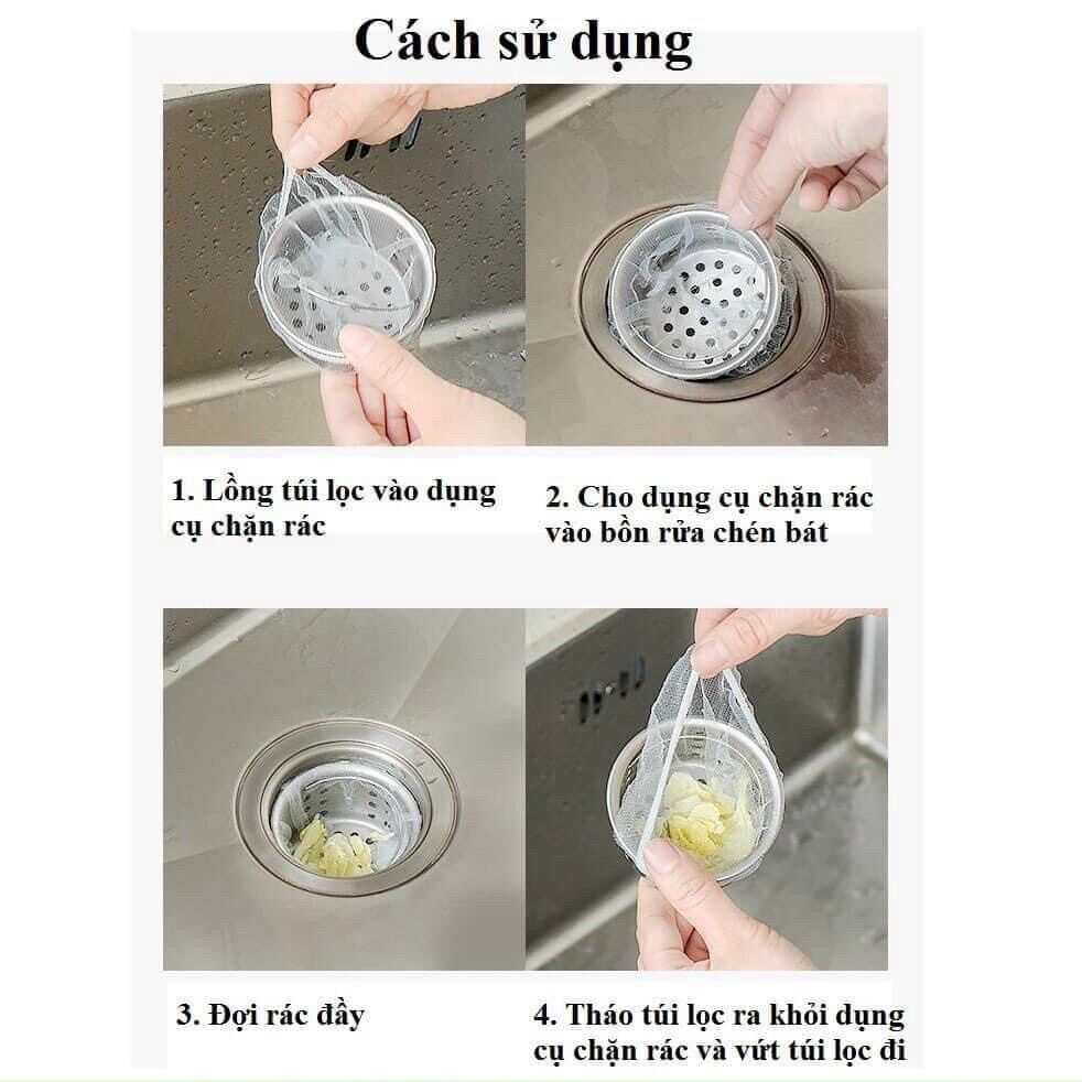 Túi lọc rác bồn rửa bát, sét 100 túi lọc rác- túi lọc rác
