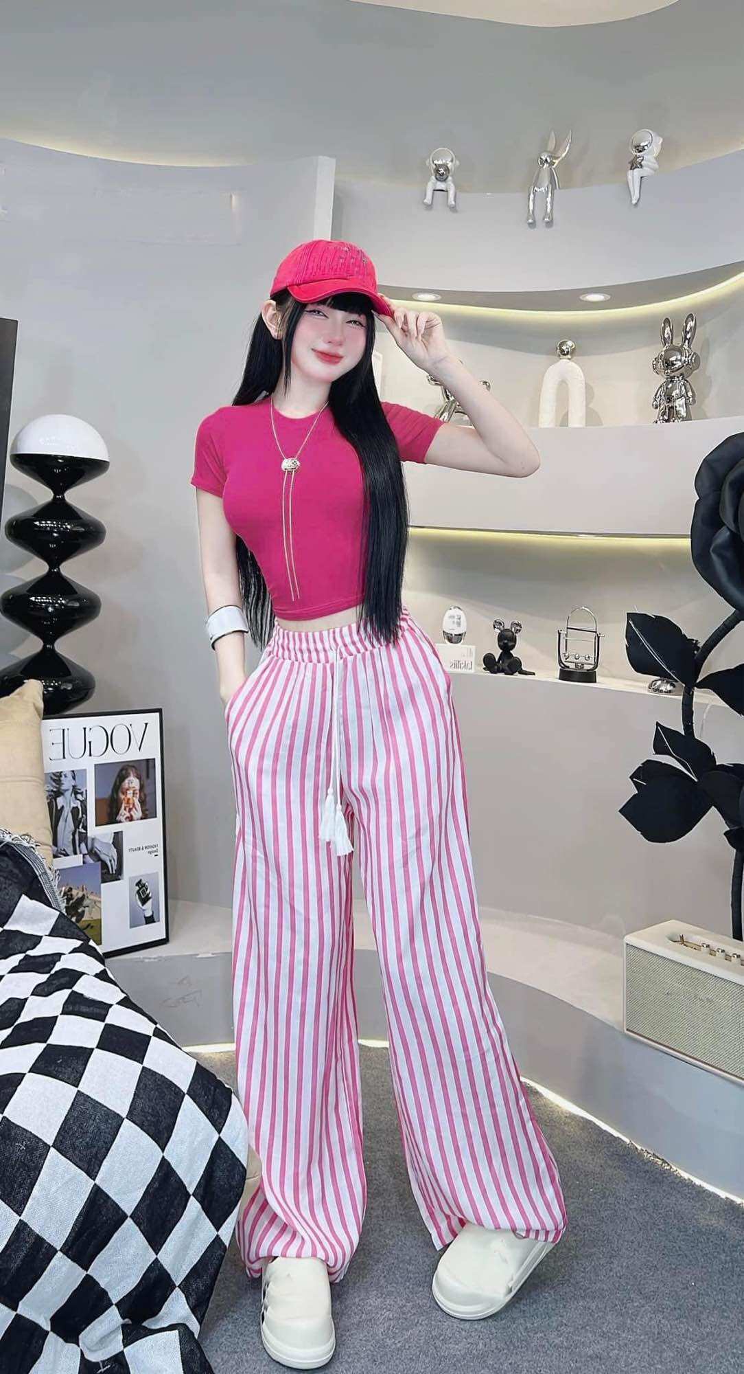 Set áo corop kèm quần sọc