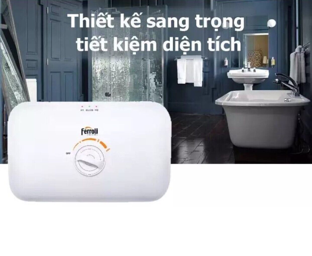 Máy Nước Nóng Trực Tiếp FERROLI RITA 4.5, Chống giật, thiết kế nhỏ gọn, không có bơm