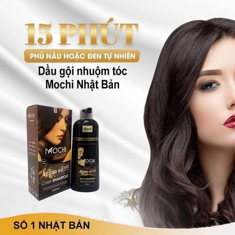 Dầu gội phủ bạc Mochi tóc đen sau 1 lần gội