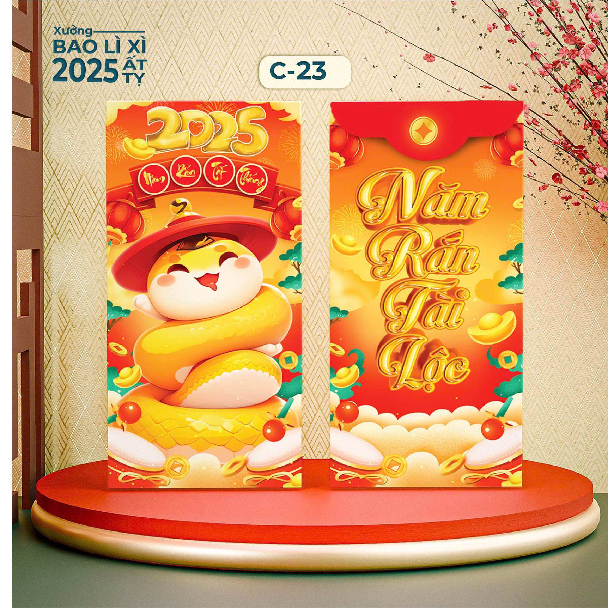Sỉ 100 Bao Lì Xì Hottrend 2025 ( 10 Xấp Vô Sẵn Bao Kiếng )