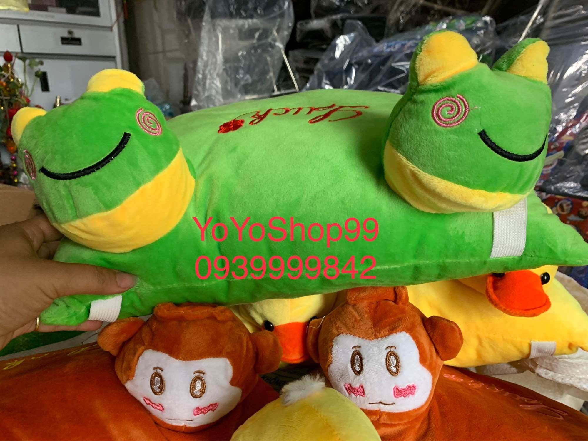 Gối đi xe máy cho bé 2 đầu siêu dễ thương