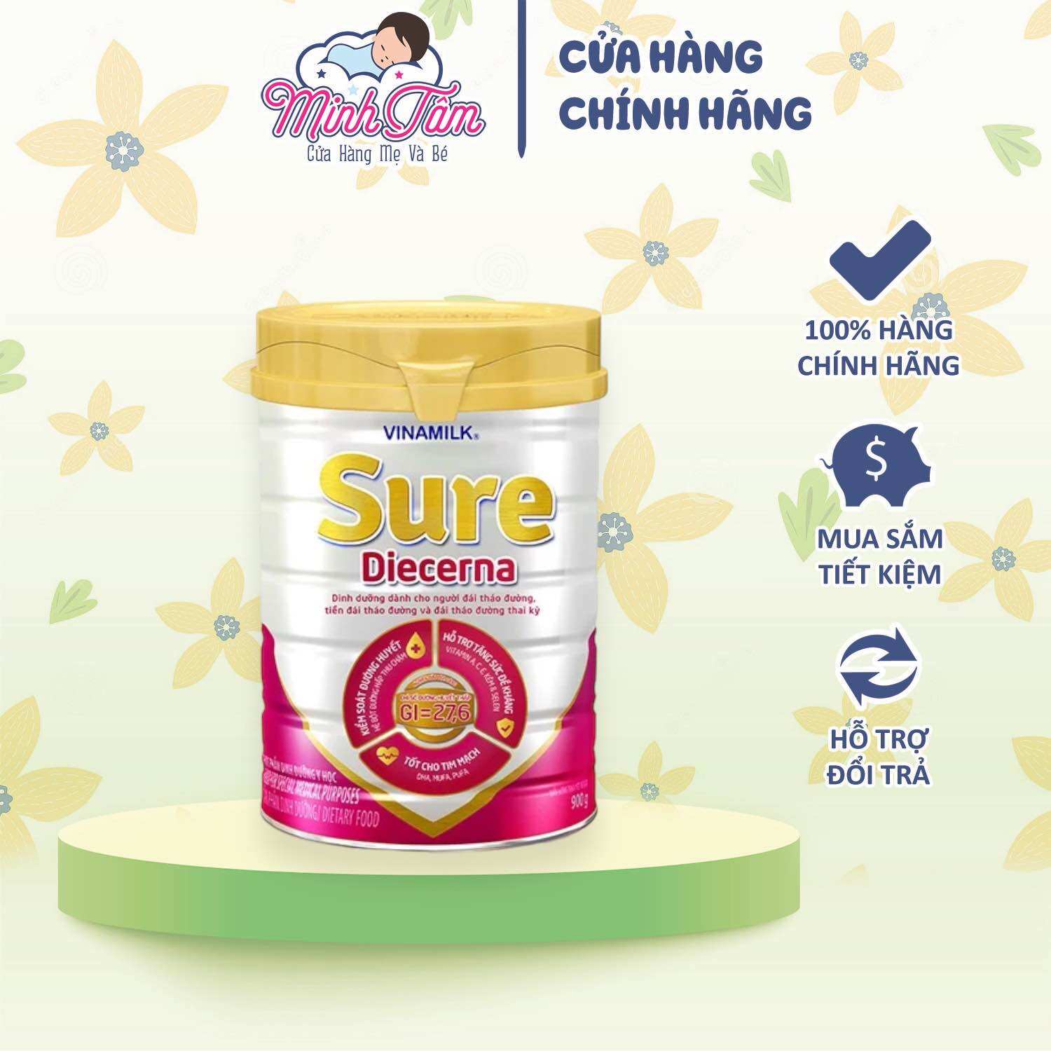 Sữa bột Vinamilk Sure Diecerna mẫu mới (900g)