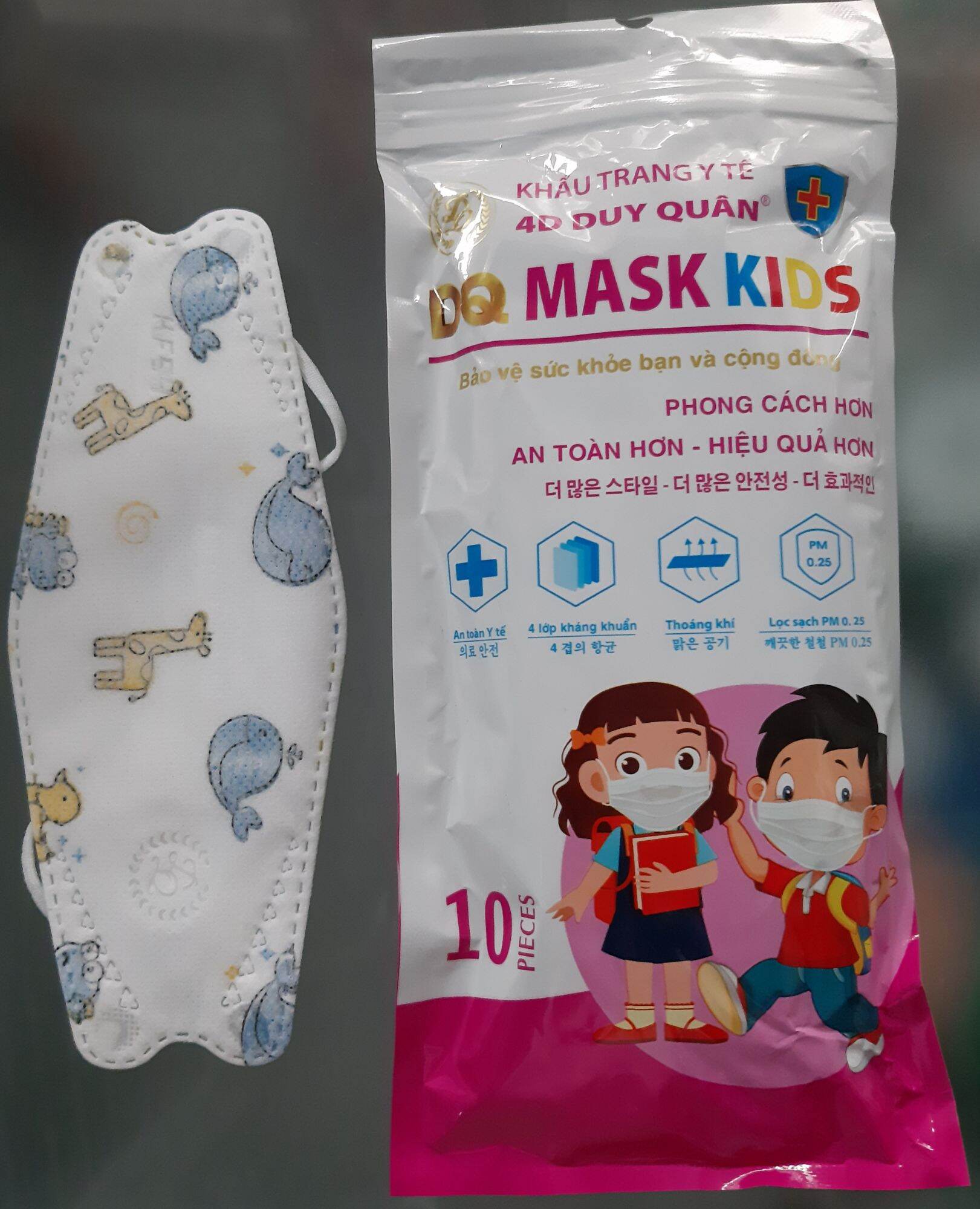 Khẩu trang kf 94 dq mask kids trẻ em 4 lớp kháng khuẩn