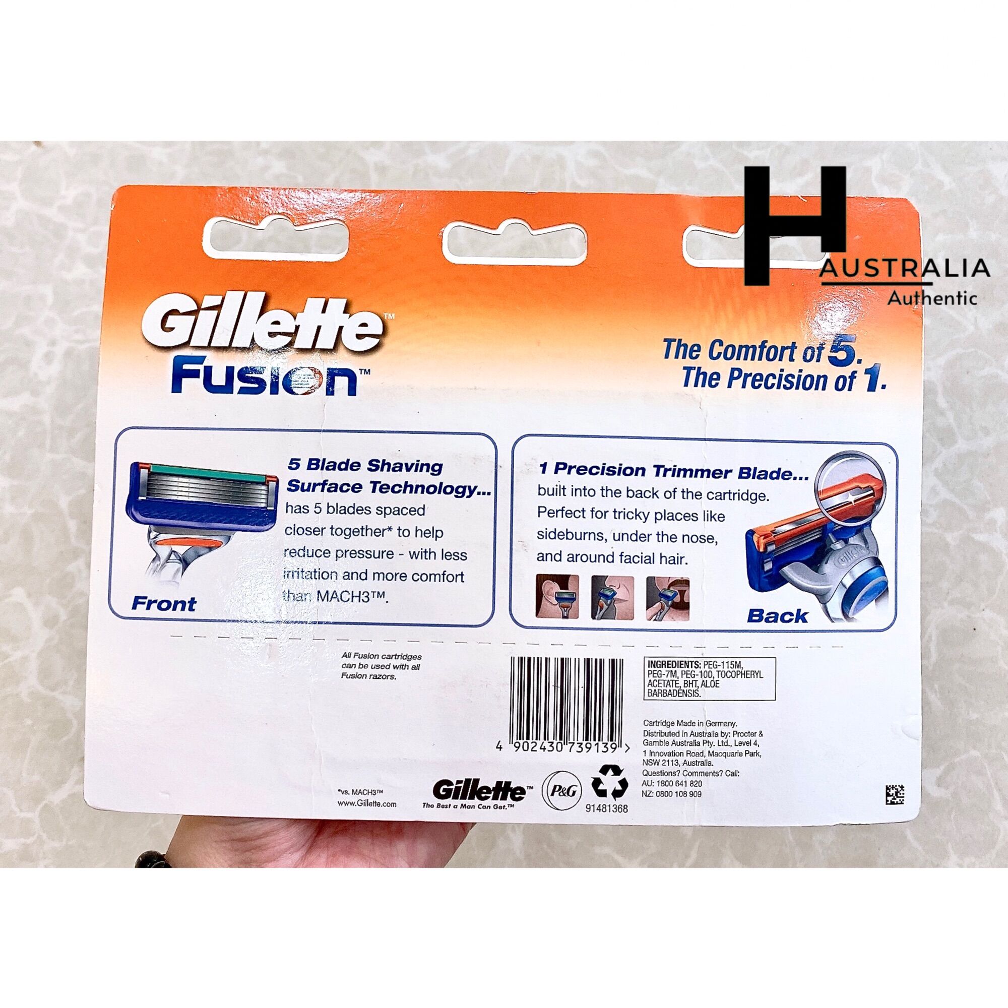 Lưỡi Dao Cạo Râu Gillete Fusion ( Set 8 Lưỡi ) - Úc