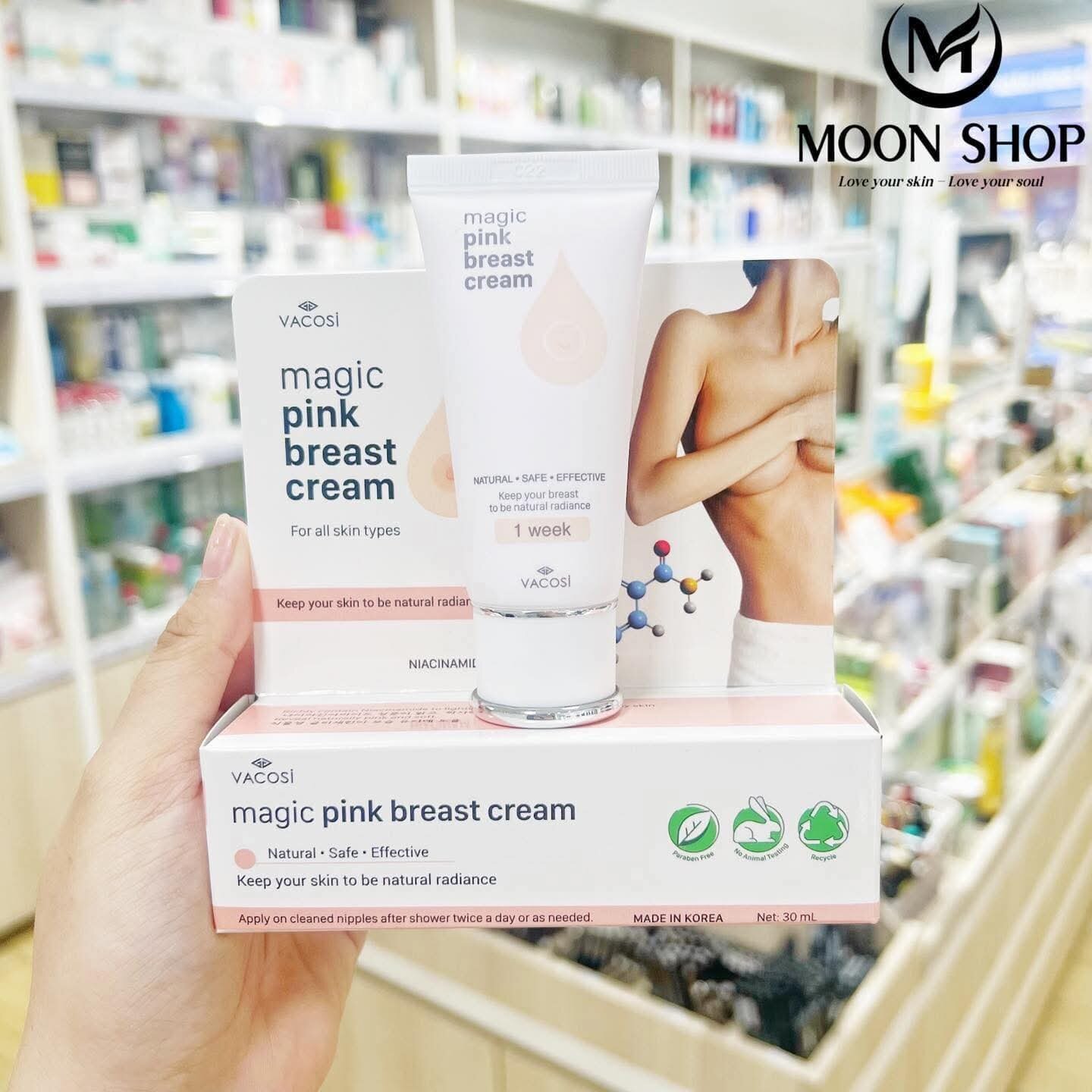 [XẢ DATE T04/2025 + Hàng công ty] Kem làm hồng nhũ hoa Vacosi Magic Pink Breast Cream 30ml