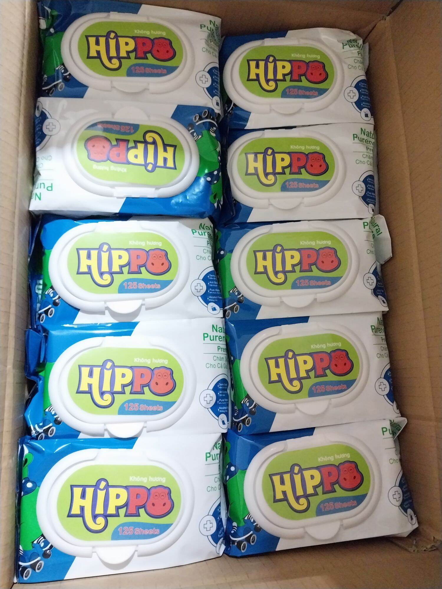 [ COMBO 5 GÓI ] Khăn Ướt Hippo 125 Tờ Không Mùi.