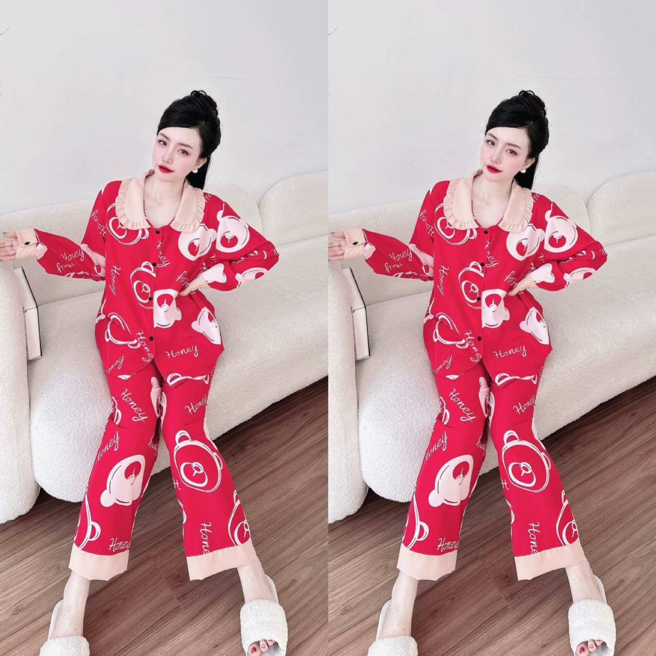 Đồ bộ Lụa Nhật phối ren 3 size 50-100kg bigsize chất mát Y