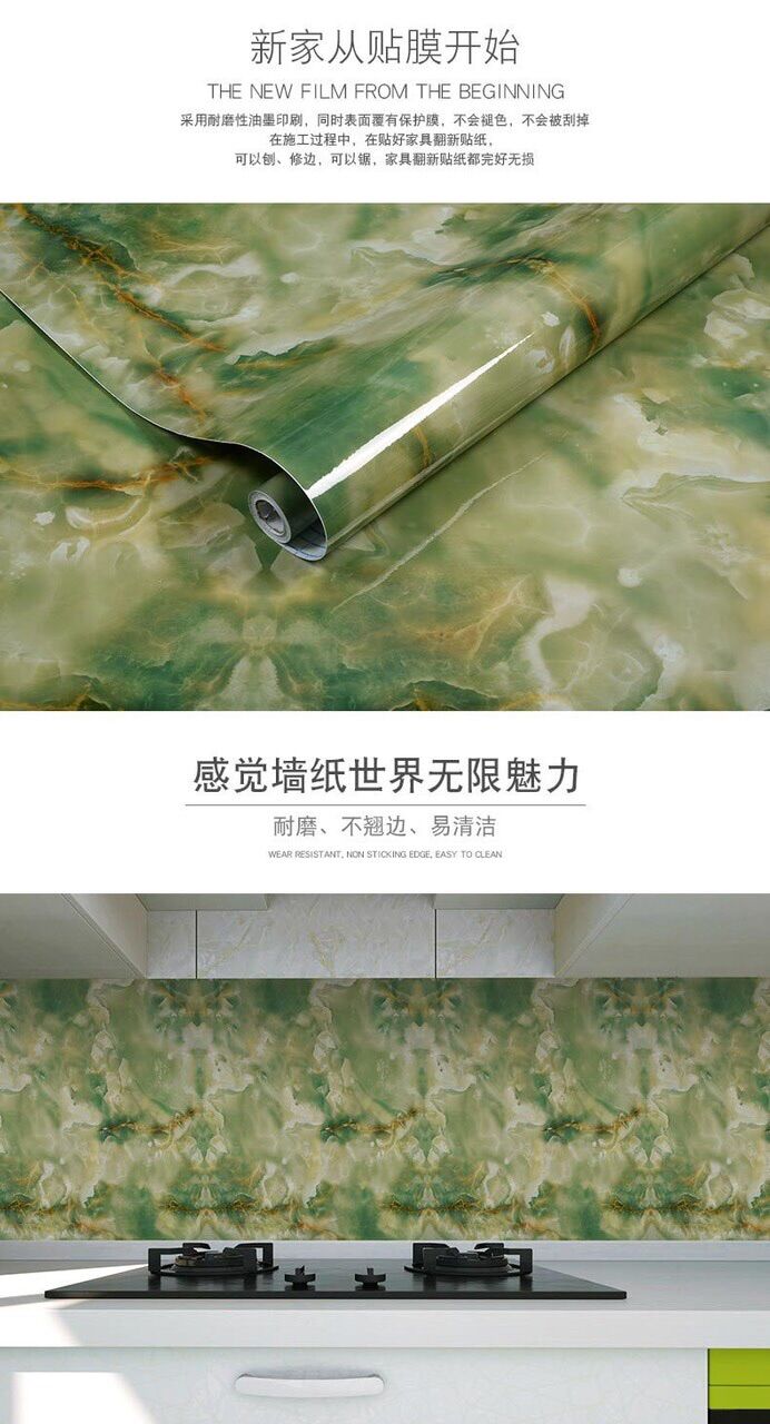 Giấy dán tường dán bếp vân đá cuộn dài 5m rộng 60cm