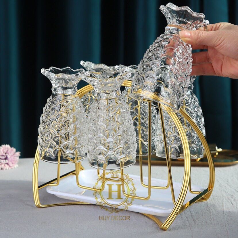 Khay úp cốc ly uống nước kèm khay hứng nước