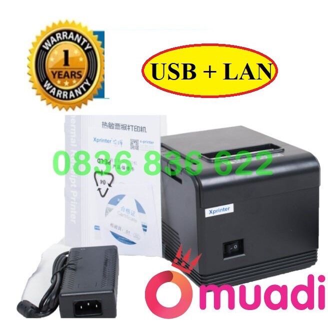 Máy in hóa đơn, in bill, in đơn livestream xprinter xp-q200 - kết nối usb + lan
