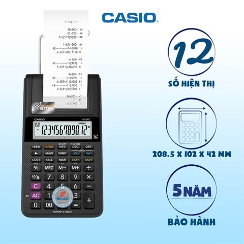 Máy tính in giấy Casio HR-8RC Chính Hãng