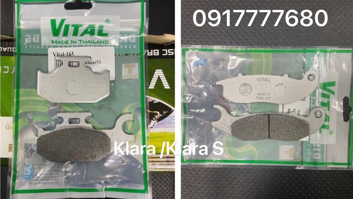 Má phanh đĩa /bố thắng đĩa klara /Klara s 2020/a2,3 trước+sau Vital hàng sản xuất tại thái lan