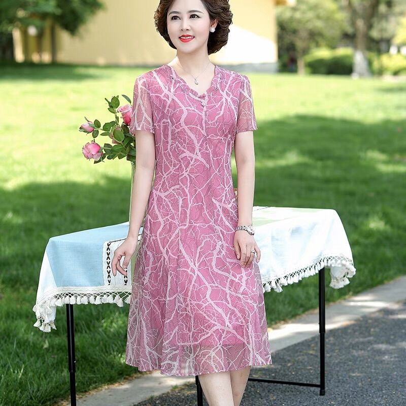 [HCM]Đầm trung niên dự tiệc chất Voan