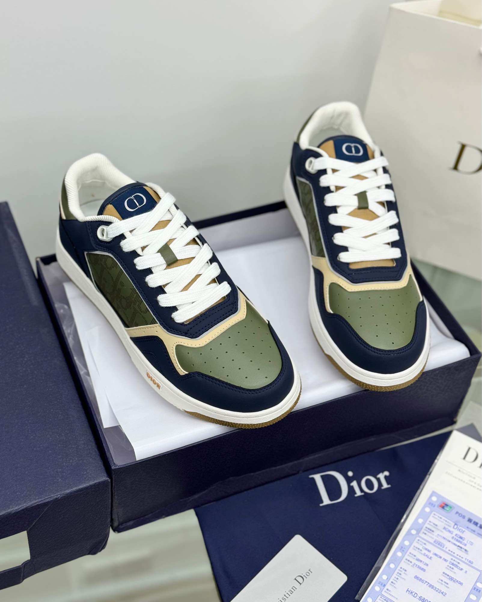 [Hot🔥]Giày sneaker nam D𝕚or phối xanh rêu bản đẹp fullbox