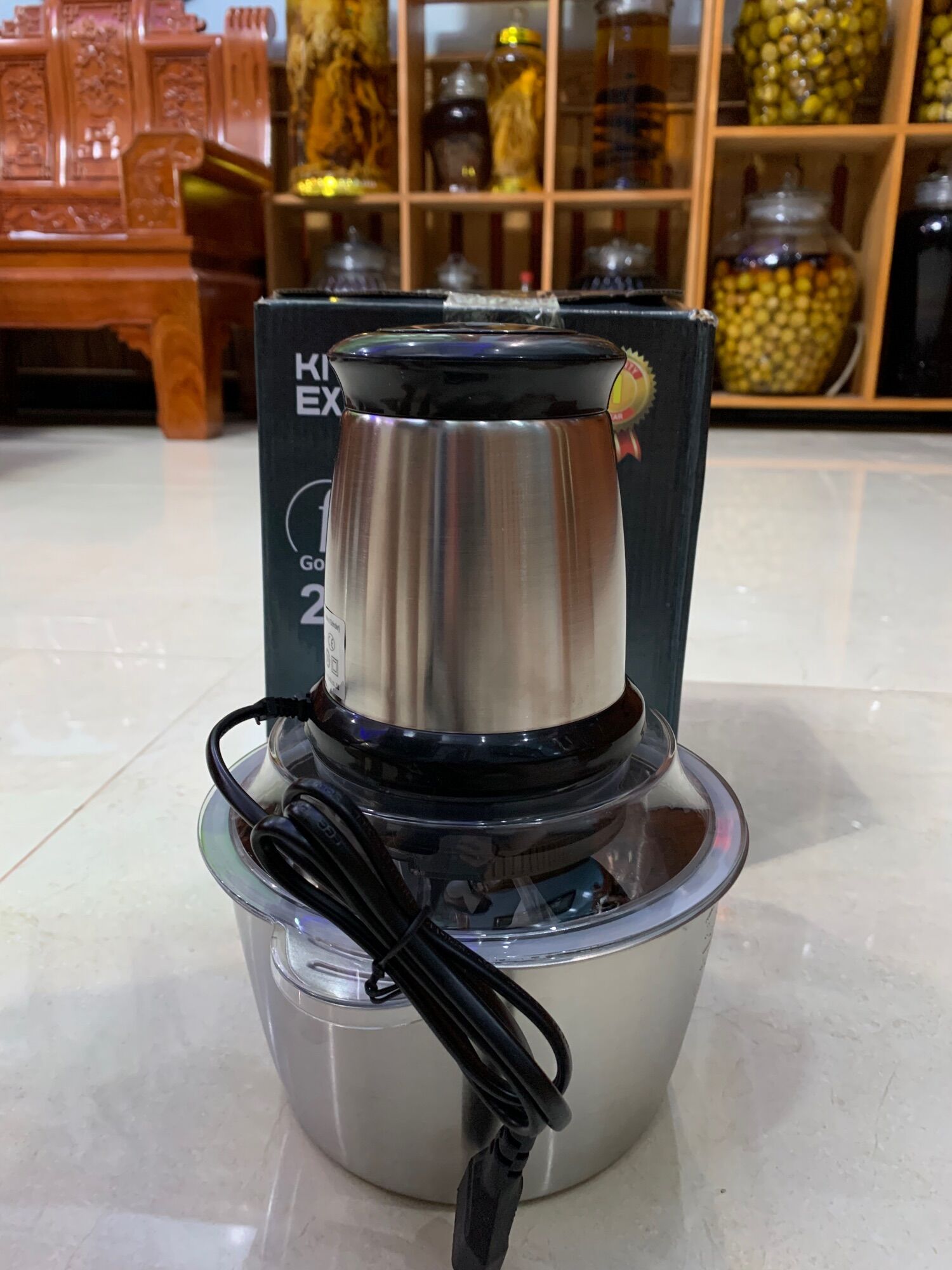 Máy xay thịt đa năng Kitchen Expert cối inox cao cấp 2L