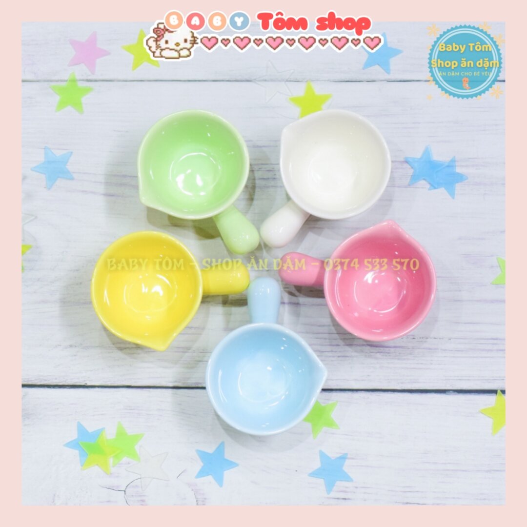 Bát ăn dặm gốm sứ hình GÁO TAY BÉO 70ml NCC Baby Tôm