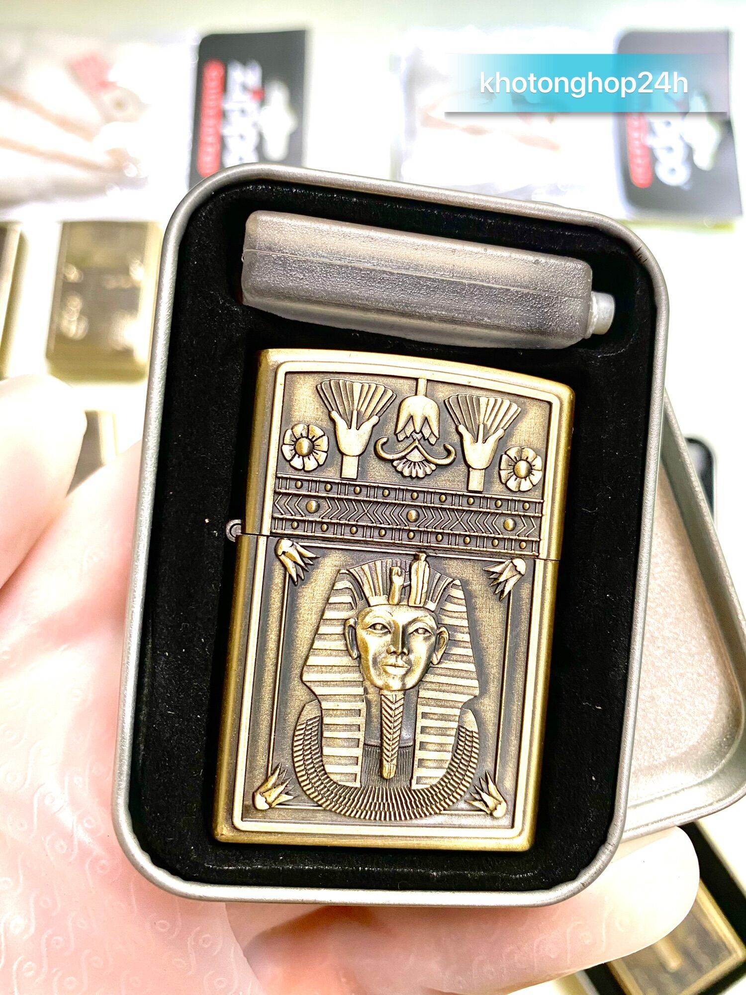 Bật Lửa quẹt Zippo độc lạ Hình Nổi Ai Cập Cổ đại