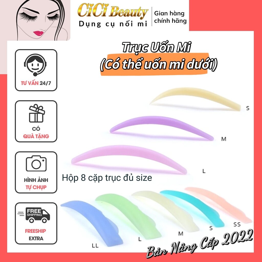 Trục uốn mi 8 cặp đủ size cao cấp_Có size nhỏ nhất để uốn mi dưới_Lash Perm_LashLift_Lash Perm Rod