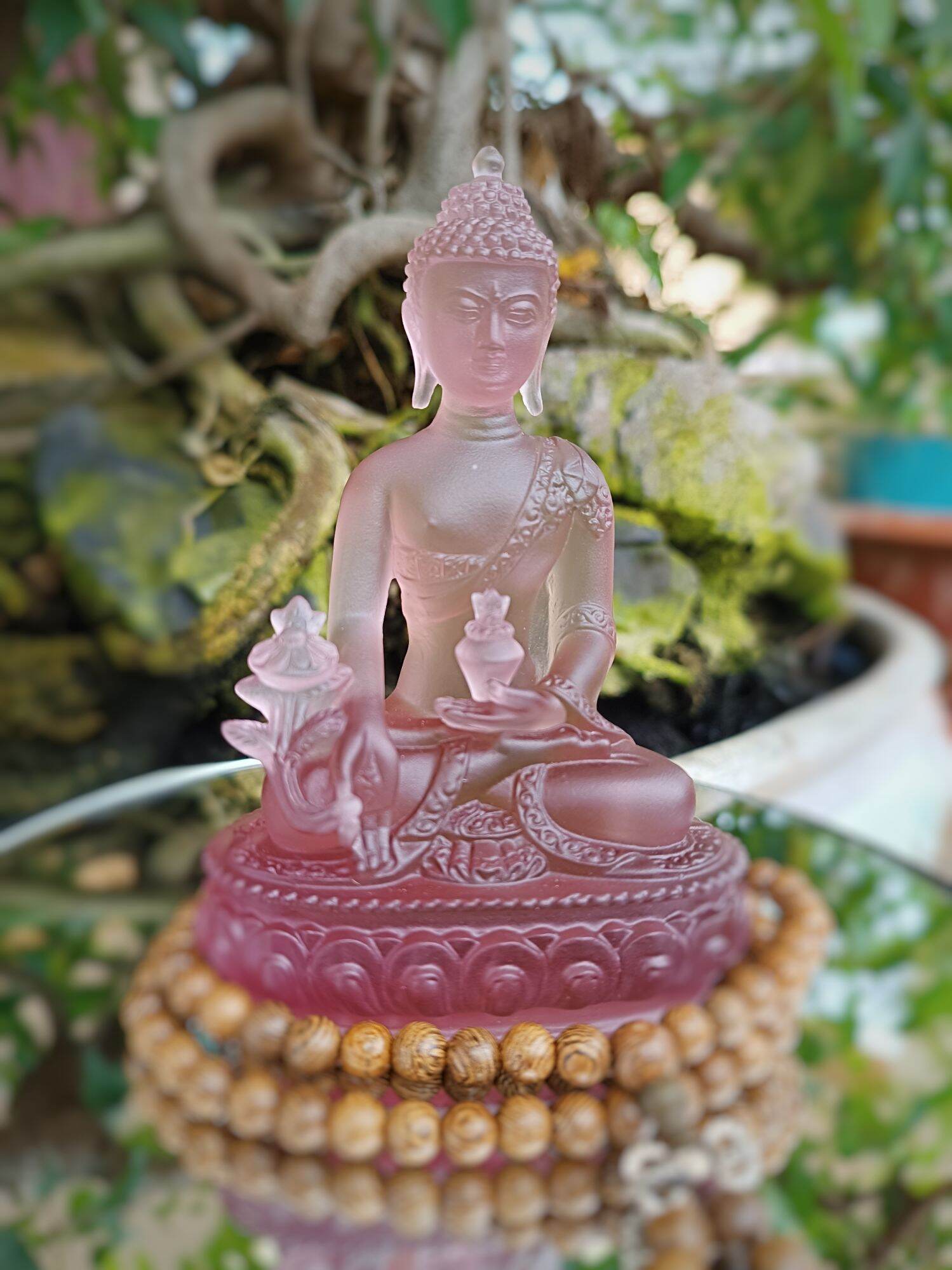 Tượng Phật Dược Sư đá Lưu Ly 12cm
