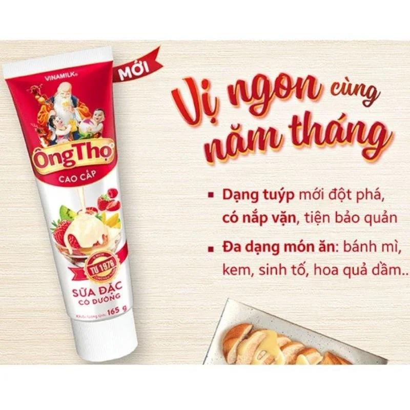SỮA ÔNG THỌ DẠNG TUÝP 165G SỮA ĐẶC CÓ ĐƯỜNG