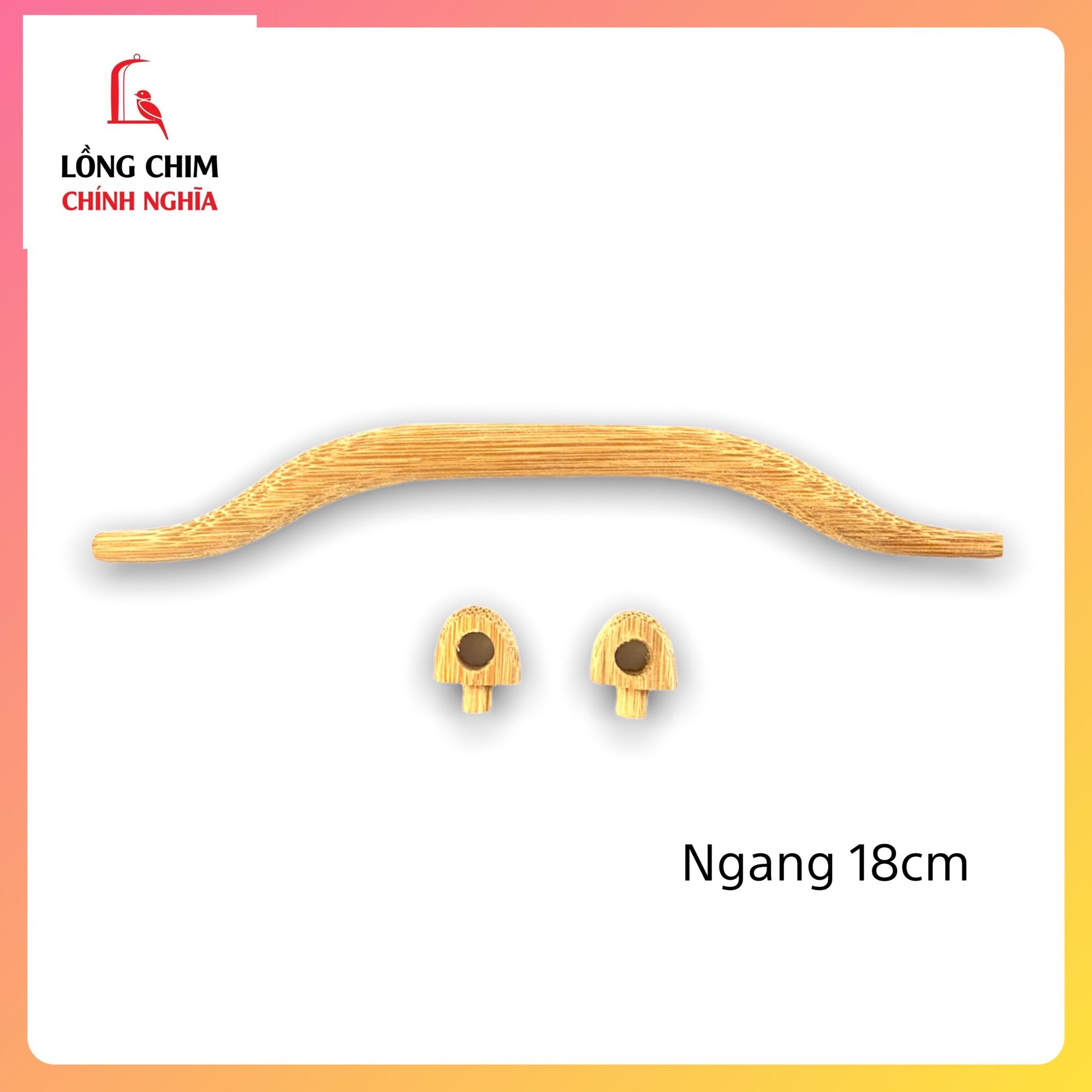 Tay nắm đáy lồng chim bằng tre - phụ kiện lồng chim cao cấp