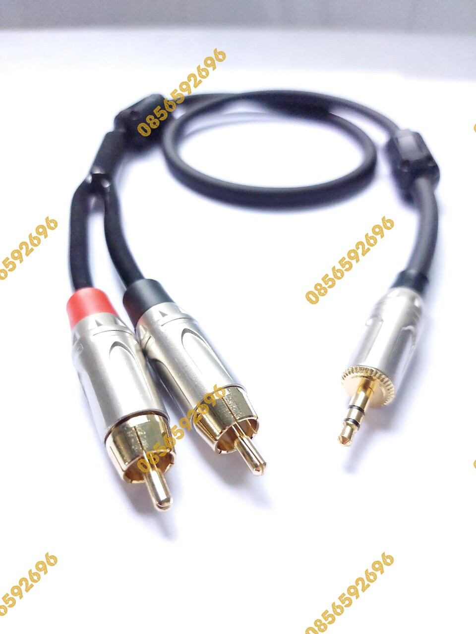 Dây tín hiệu jack 3.5mm ra 2 jack bông sen av  dài 1m