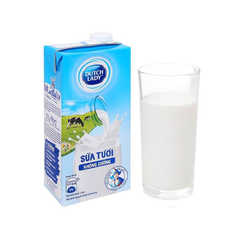 sữa tươi cô gái Hà Lan không đường hộp 1lít