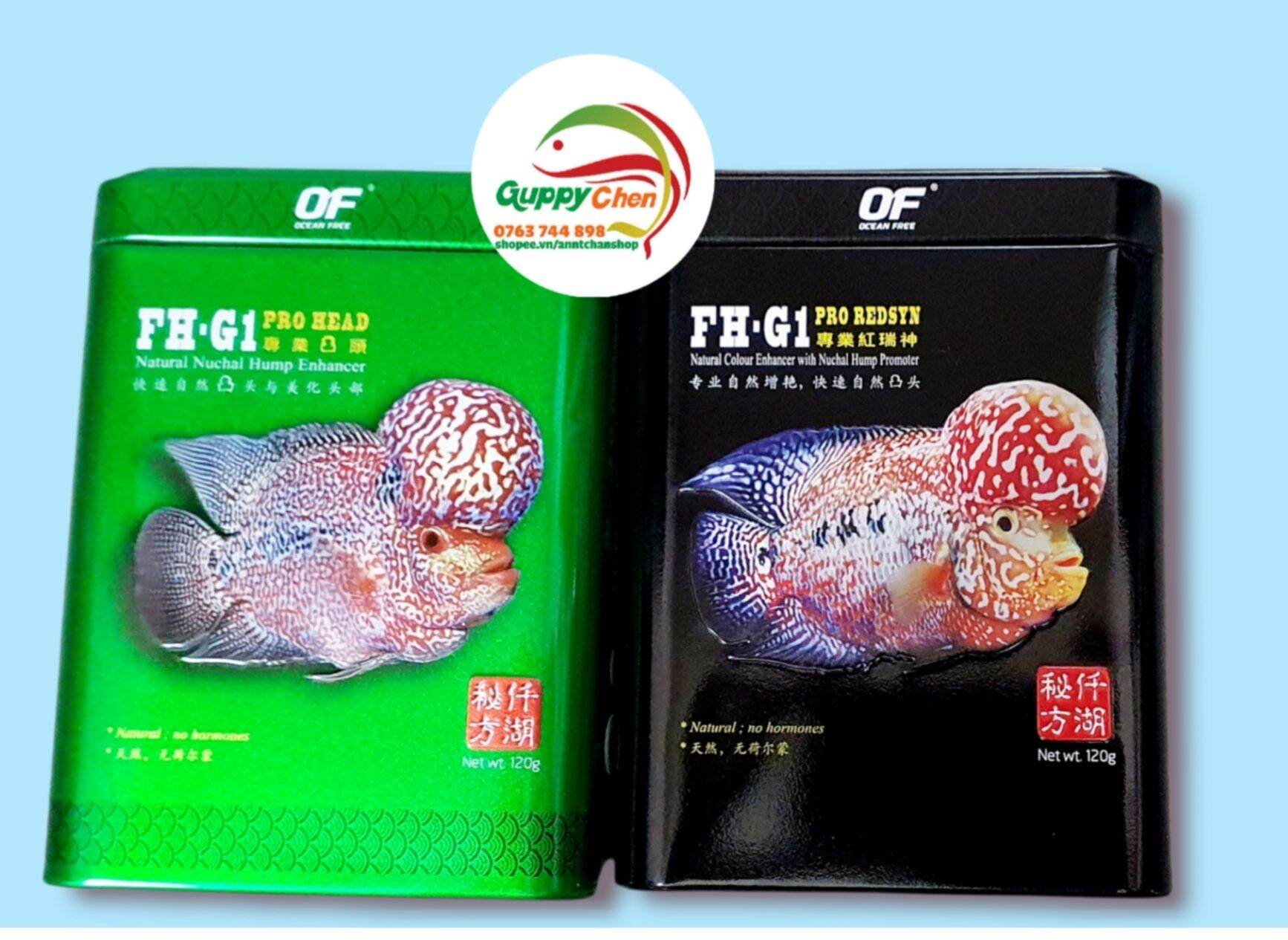 Thức ăn la hán of fh-g1 pro head 120gram- hỗ trợ cá tăng đầu nhanh