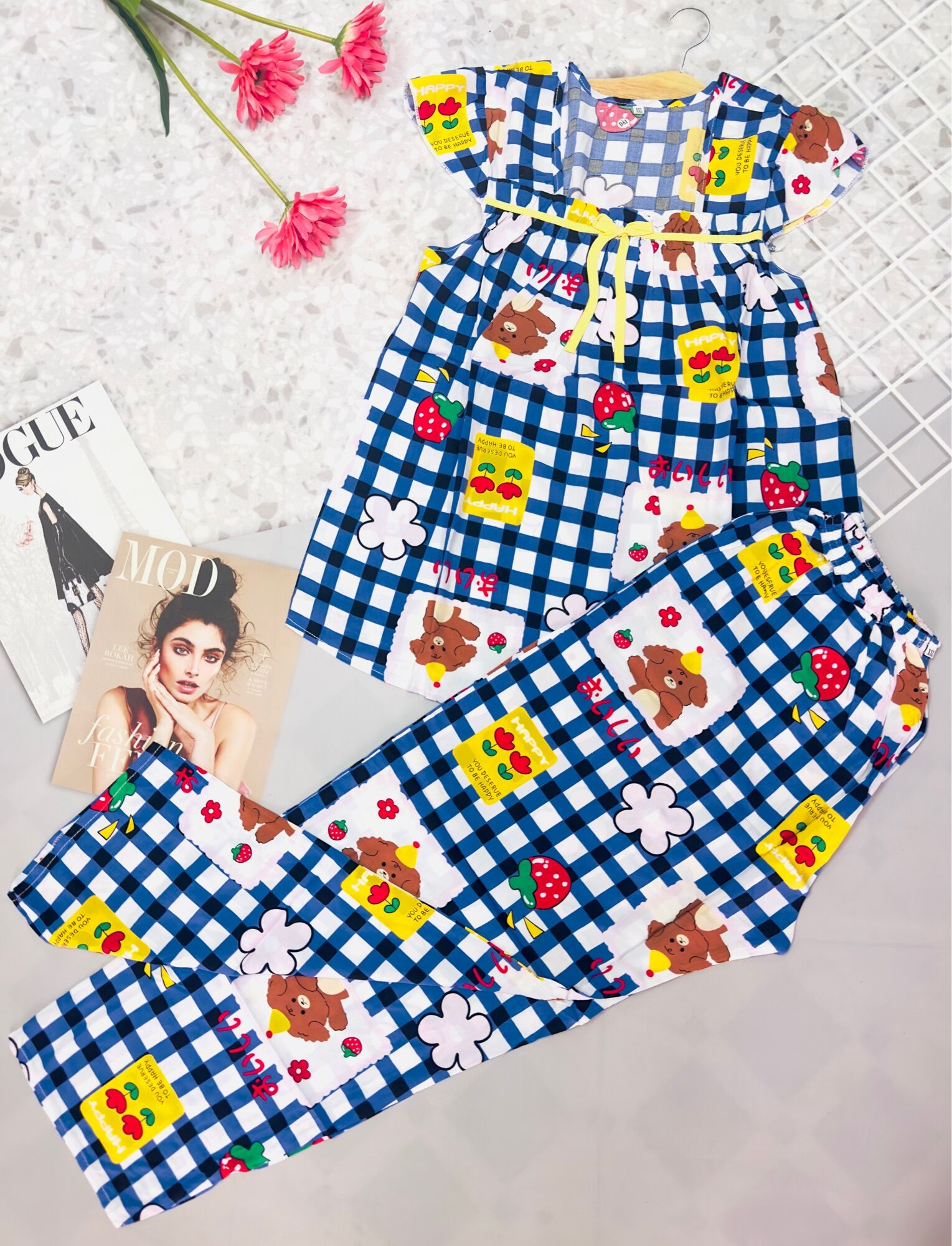 Bộ dài tole lanh mặc nhà size 3