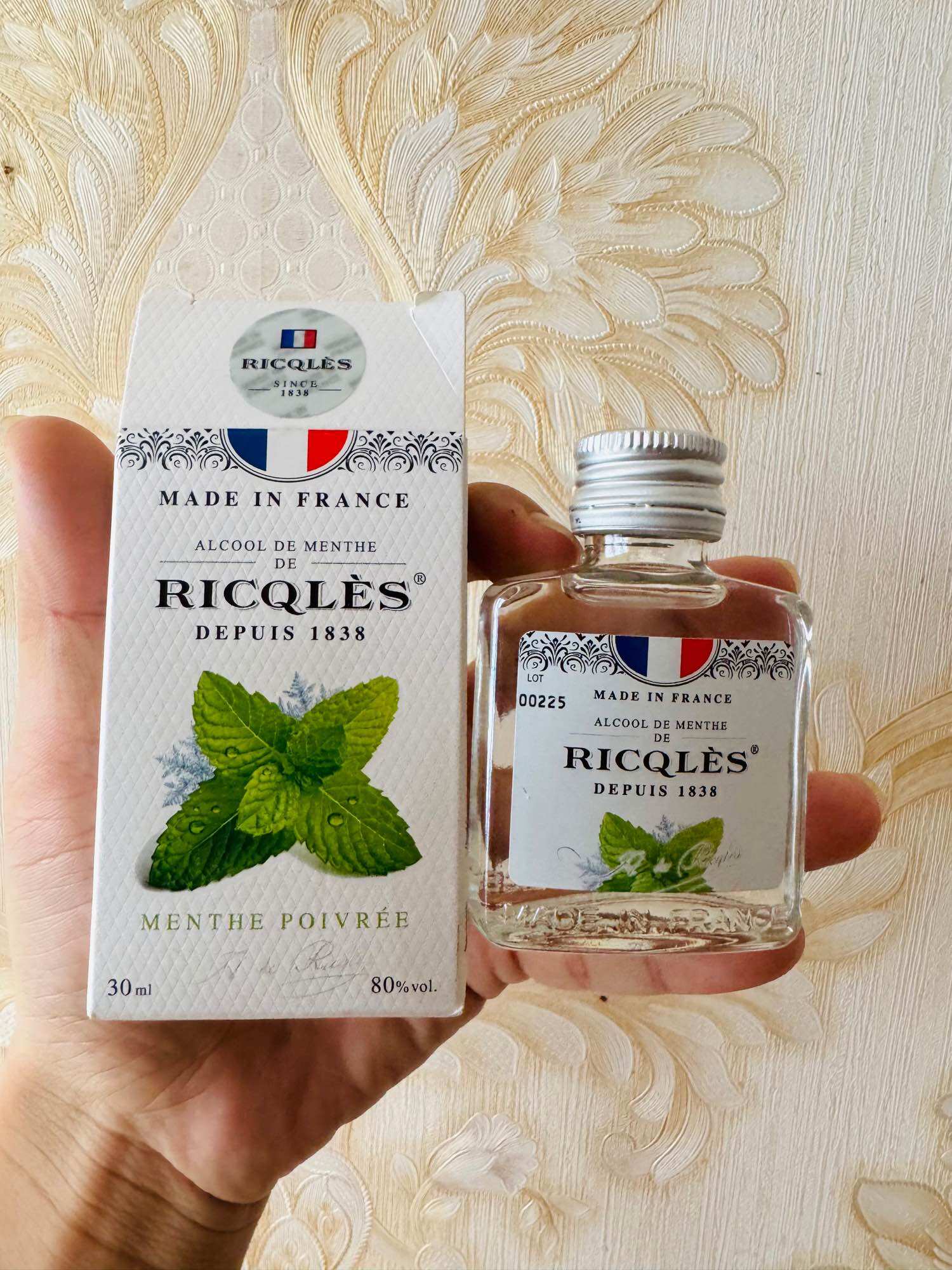 Cồn bạc hà Pháp. Alcool de menthe Ricqles - flacon de 30ml