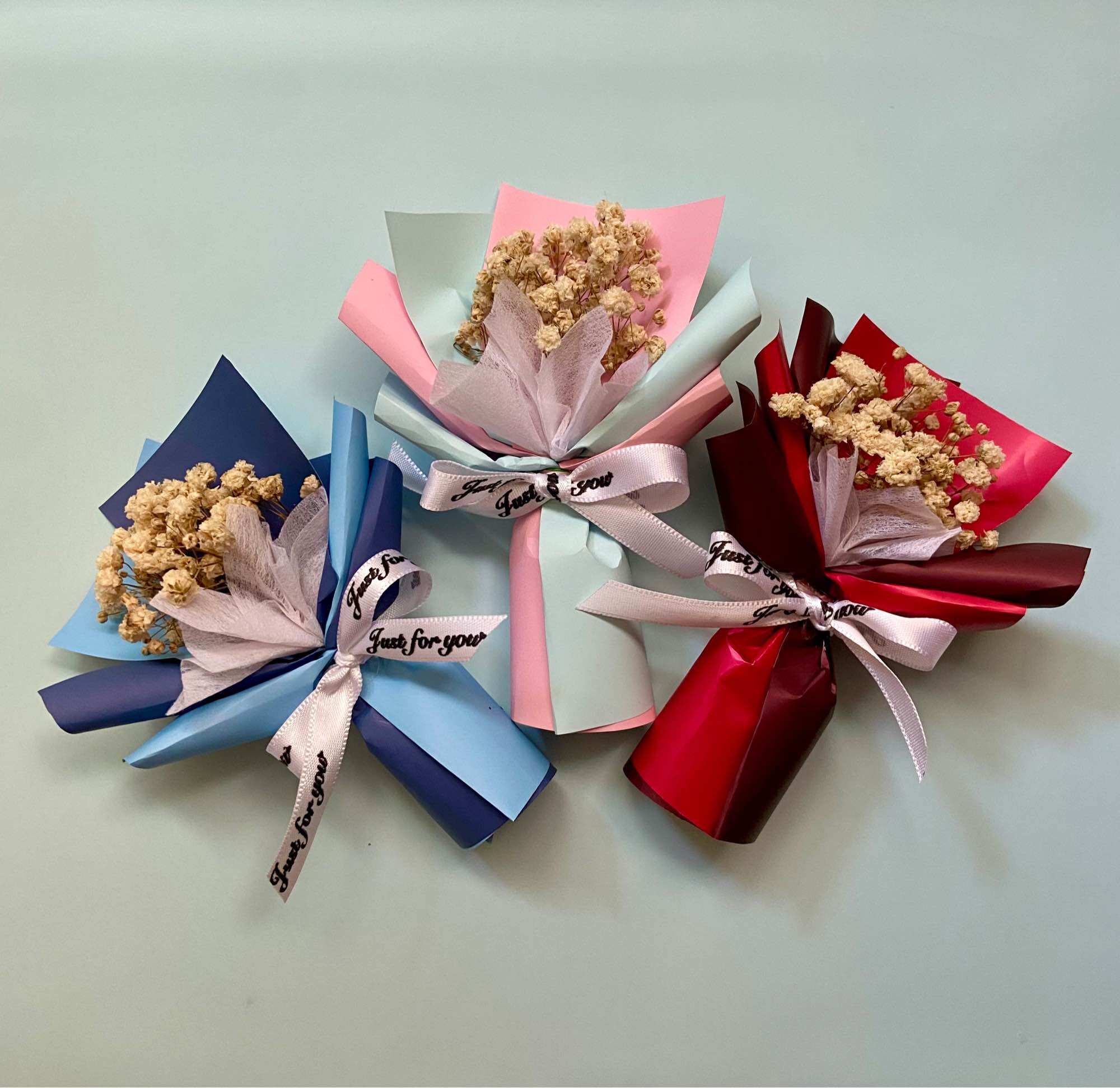 Hoa khô bó mini handmade dùng đính kèm quà hoặc tặng người yêu người thân, đối tác HOẶC decor trang trí