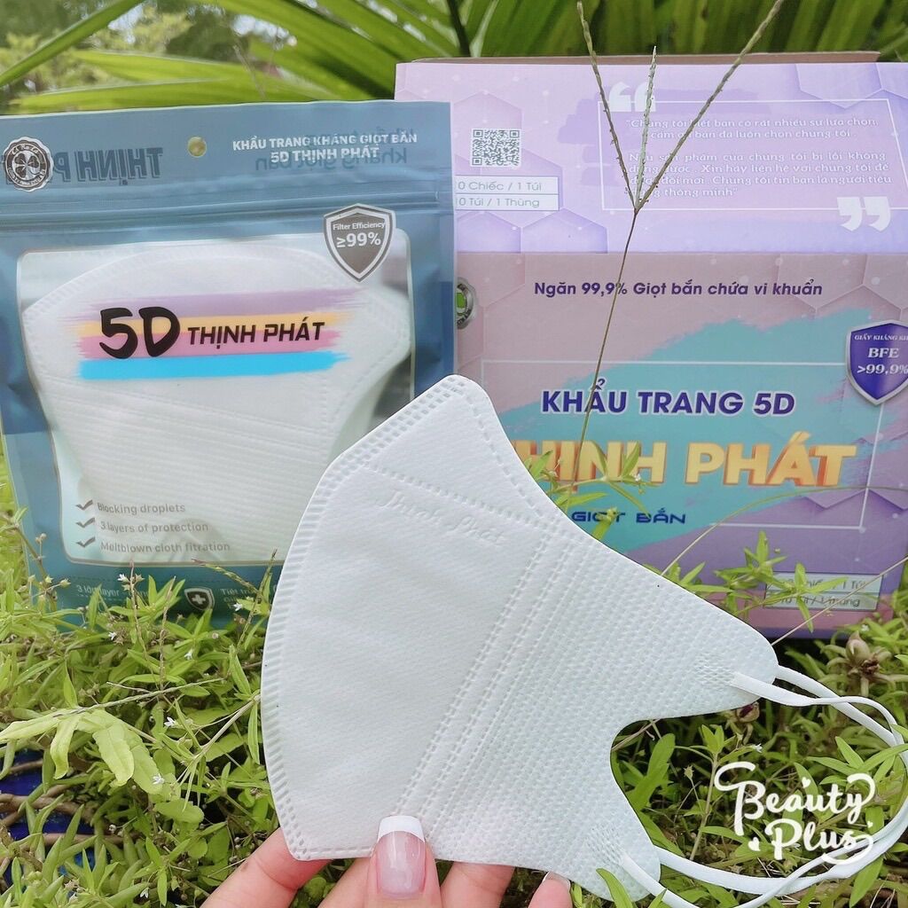 Freeship- Thùng 100 chiếc khẩu trang 5D Thịnh Phát