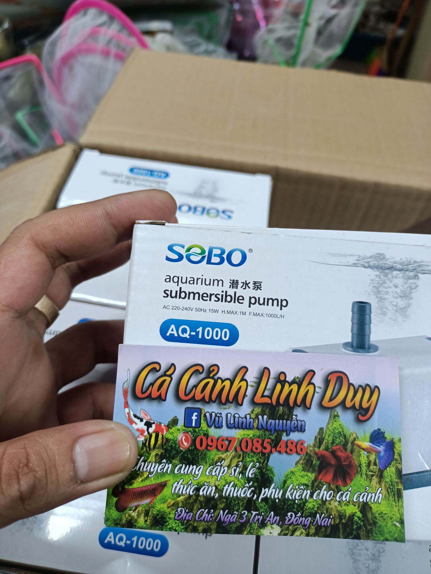 MÁY BƠM HỒ CÁ , MÁY BƠM CHÌM SOBO AQ 1000 ( 15w )
