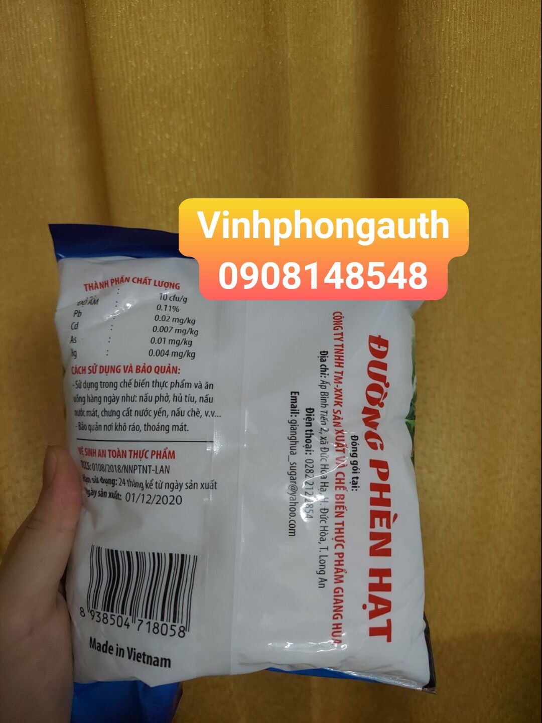 Đường Phèn Hạt Long An - Hiệu Giang Húa / Gói 500GR