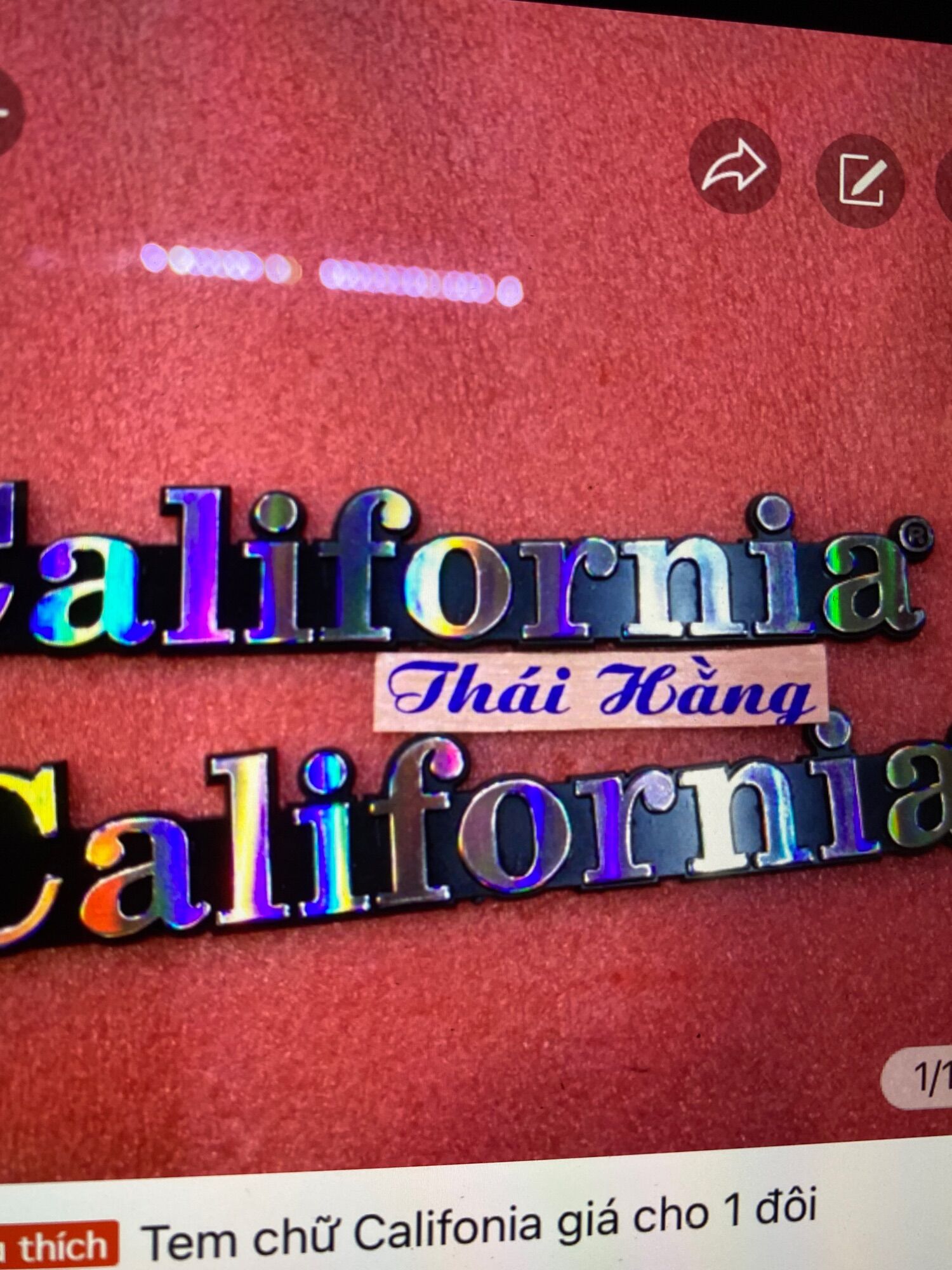 chữ CALIFORNIA giá cho 1 đôi
