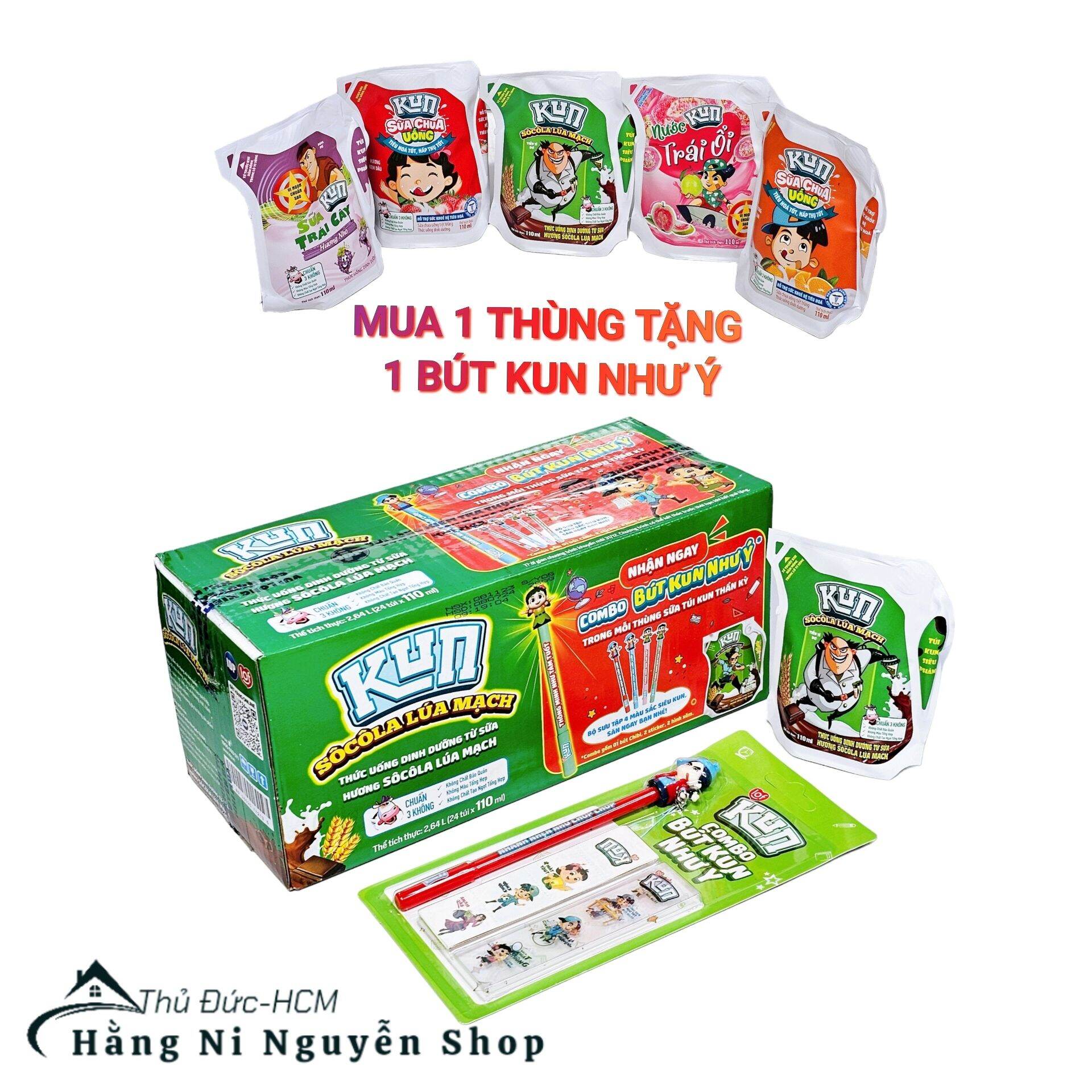 sữa Kun uống trái cây 110ml thùng 24 túi