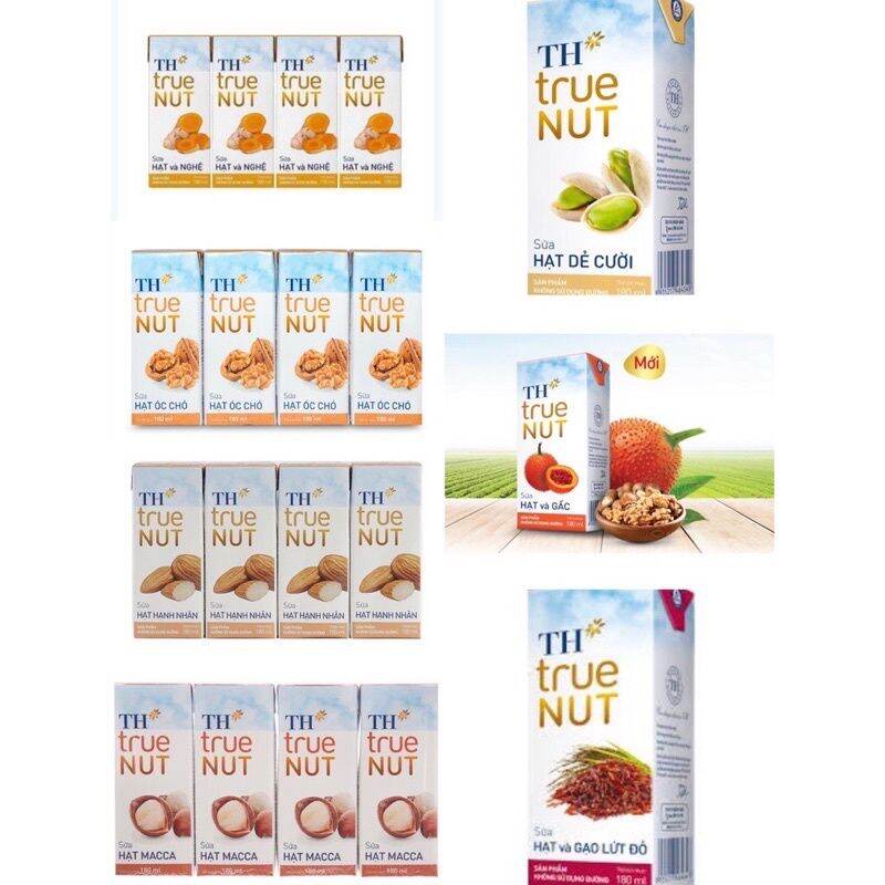 [HCM]Lốc sữa hạt TH true Nut 180ml × 4 hộp