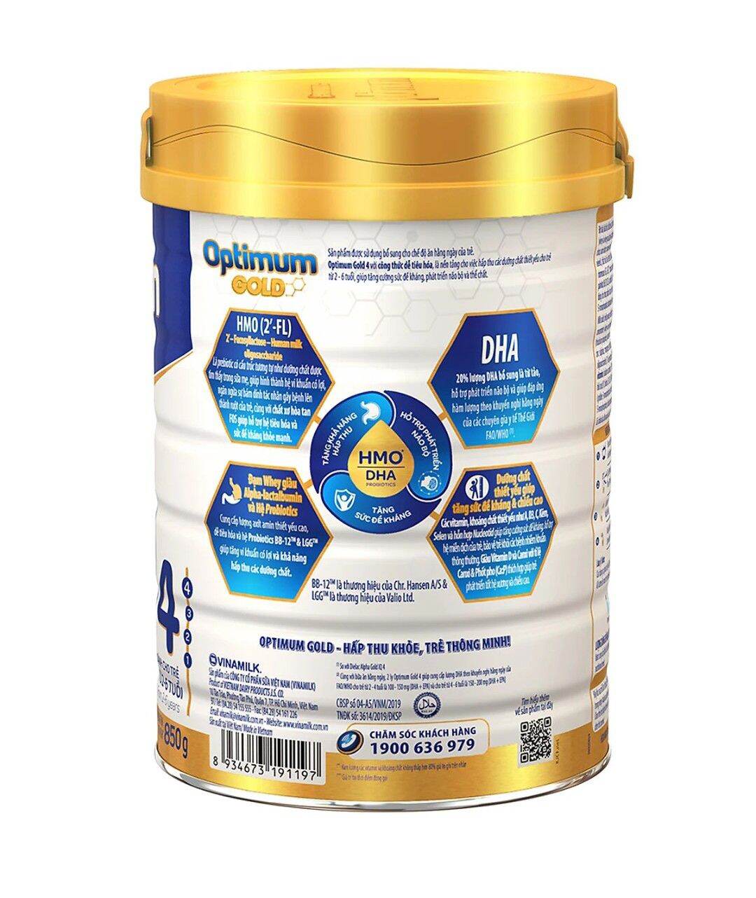 [Date mới] Combo 2 Hộp Sữa Vinamilk Optimum Gold 4 - 850g ( 2-6 tuổi)