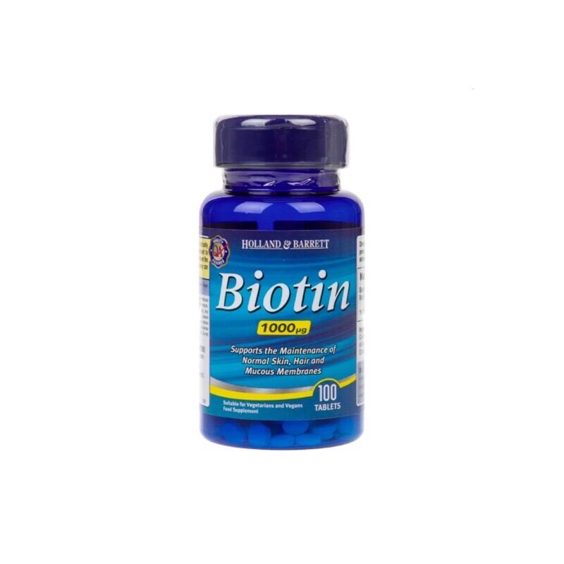 Viên Uống Hỗ Trợ Mọc Tóc Holland and Barret Biotin 1000mg 100 Viên
