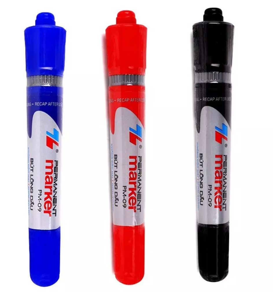 Bút Lông dầu TL PM09, bút có 2 đầu, viết lên được nhiều chất liệu, không phai màu mực