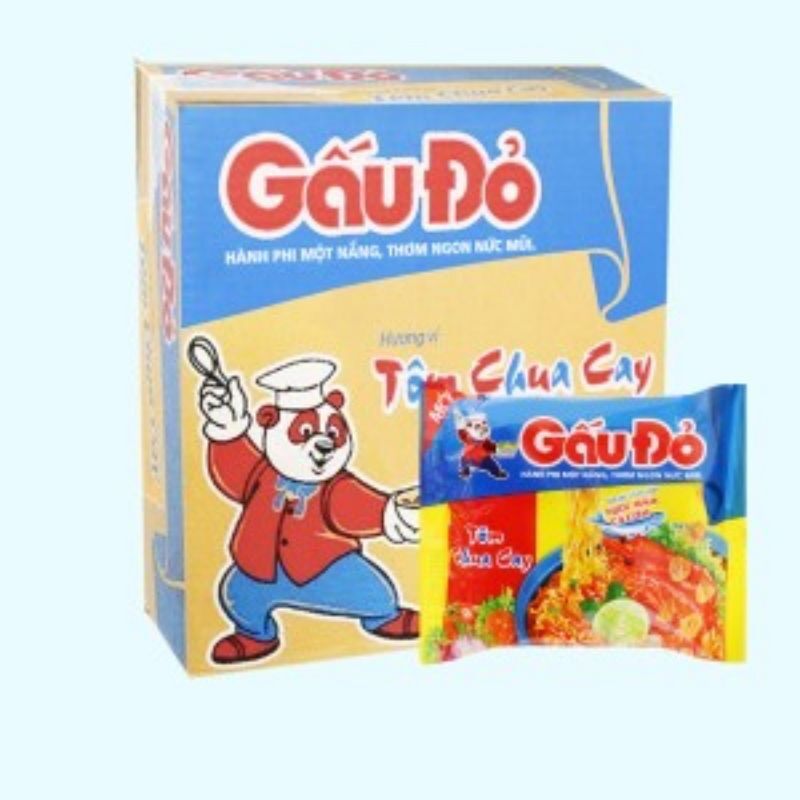 Mỳ gấu đỏ thùng 30 gói x63 gam có 2 vị gà sợi phở