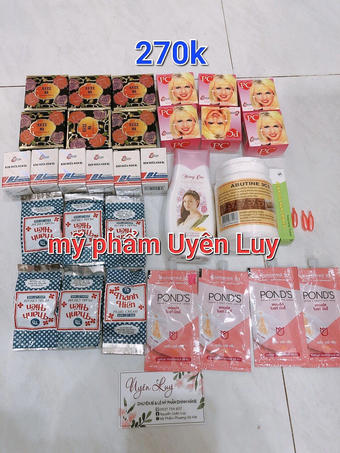 Combo kem trộn tự trộn trắng da mã số 2