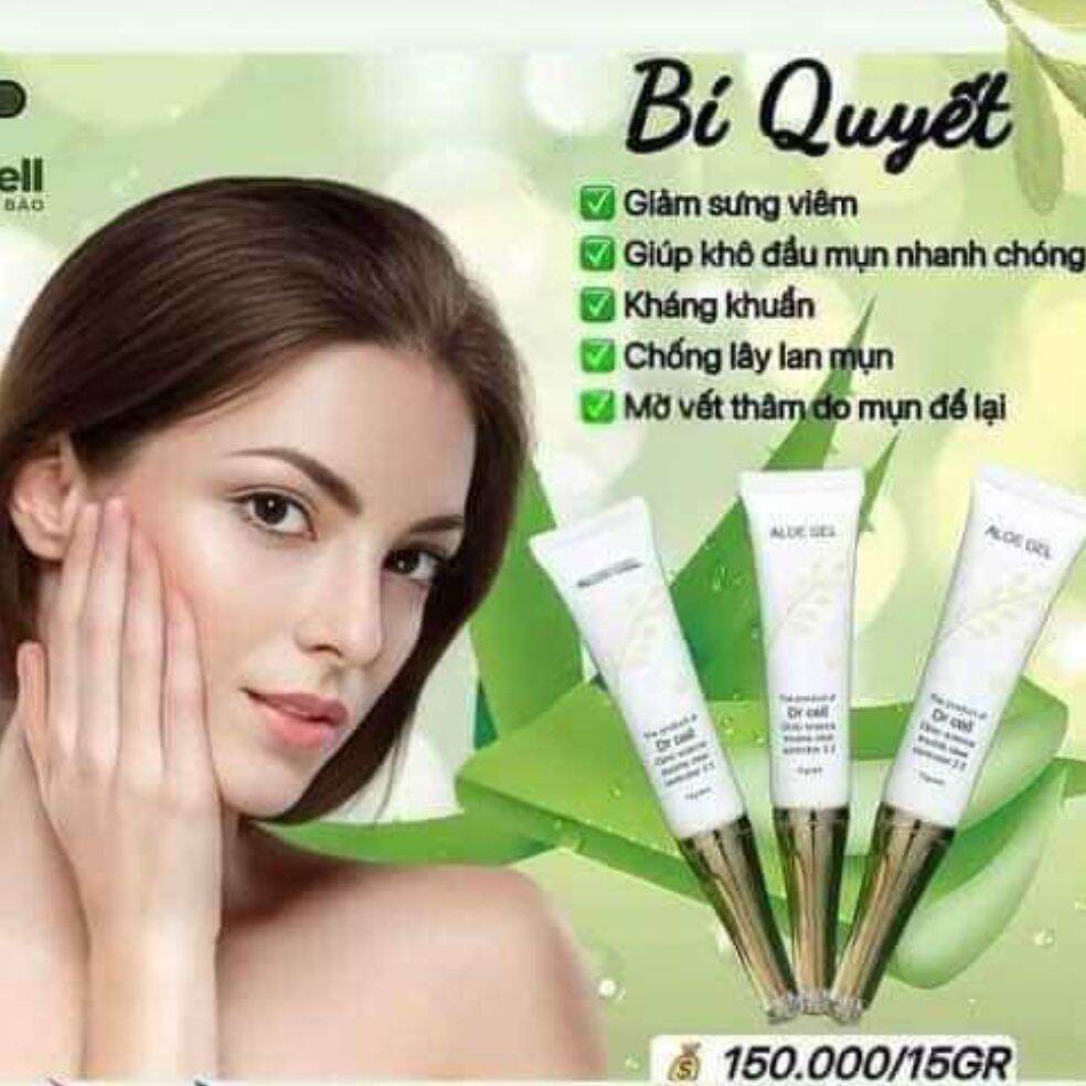 Gel nha đam dr cell chấm mụn giúp xẹp mụn mờ thâm sáng da tuýp 15gr